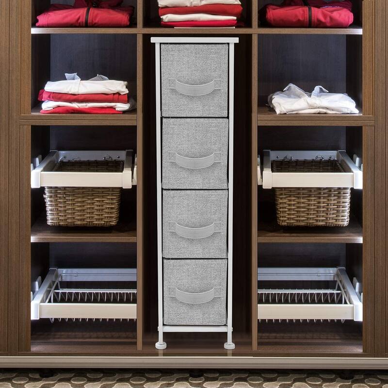 Narrow Dresser Tower with 4 Drawers - Vertical Storage for Bedroom
