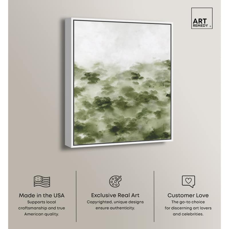 Art Remedy Foggy Rainforest Framed Watercolor Boho Abstracts