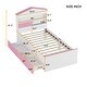 preview thumbnail 11 of 20, Twin Size House-Shaped Wooden Kids Bed Frame with Storage Shelf on the Headboard and Built-in Two Storage Drawers