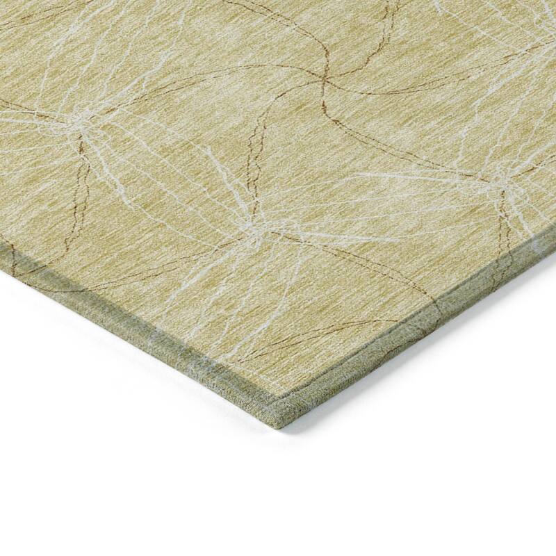 Machine Washable Indoor/ Outdoor Abstract Contemporary Chantille Rug
