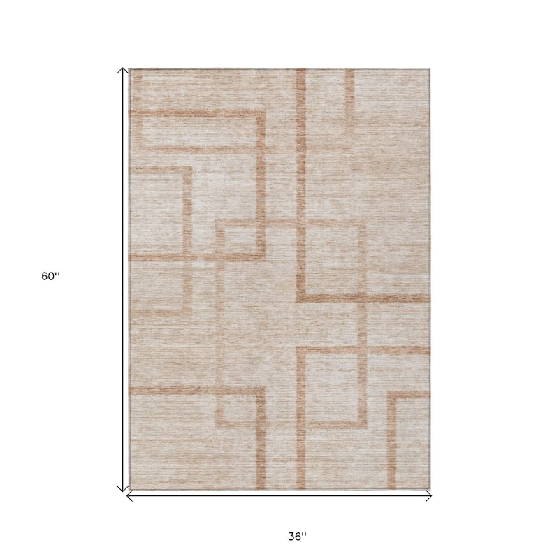 HomeRoots Geometric Transitional Rectangle Outdoor Rug