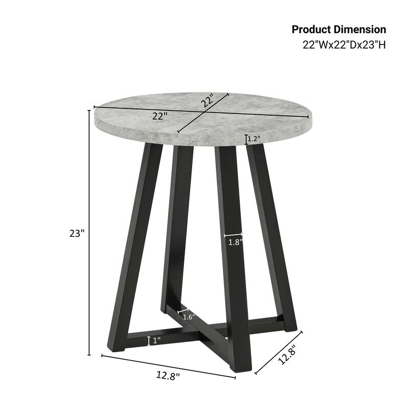 Roundhill Furniture Modern Harmony Wood Round End Table