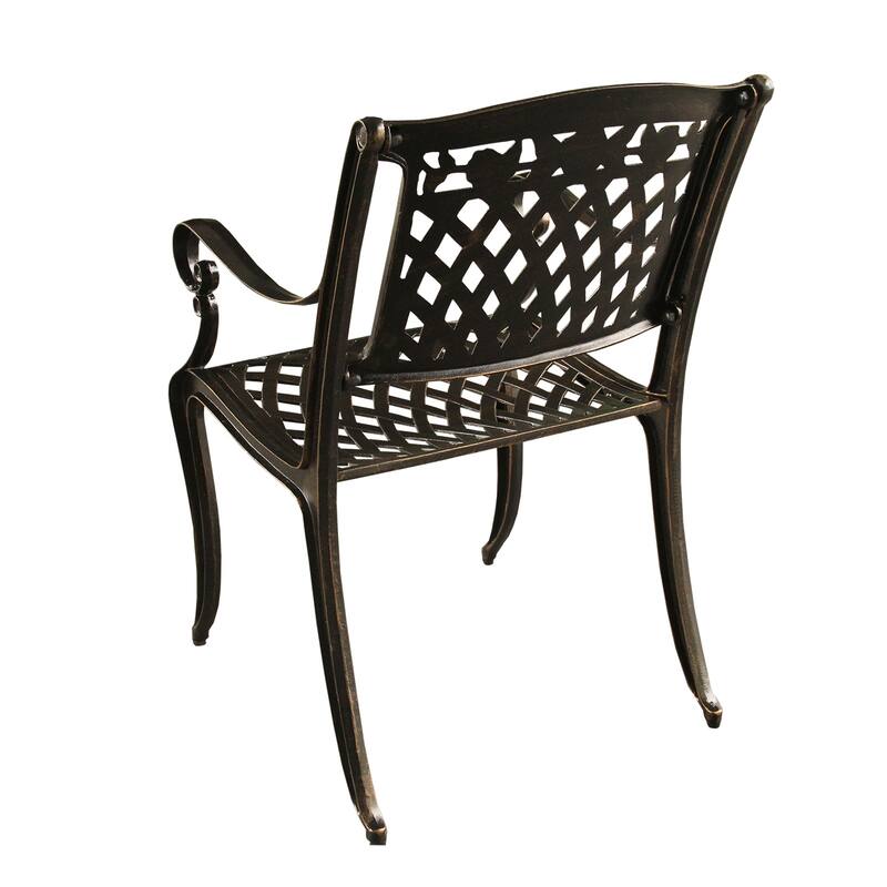 Rose Traditional Outdoor Mesh Lattice Aluminum Dining Chair