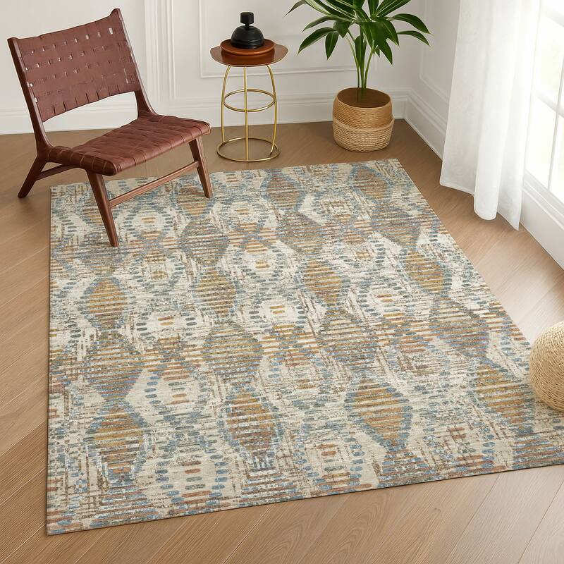 Machine Washable Indoor/ Outdoor Modern Ignacio Chantille Rug