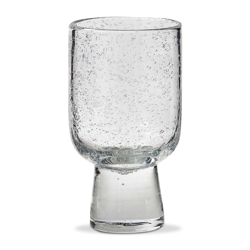 Bubble Glass Footed All Purpose Clear Drinking Glasses - 10oz Capacity, Dishwasher Safe, 5.25" H x 3" L x 3" W