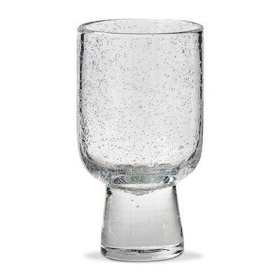 Bubble Glass Footed All Purpose Clear Drinking Glasses - 10oz Capacity, Dishwasher Safe, 5.25" H x 3" L x 3" W