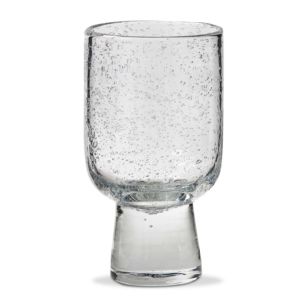Bubble Glass Footed All Purpose Clear Drinking Glasses - 10oz Capacity, Dishwasher Safe, 5.25" H x 3" L x 3" W