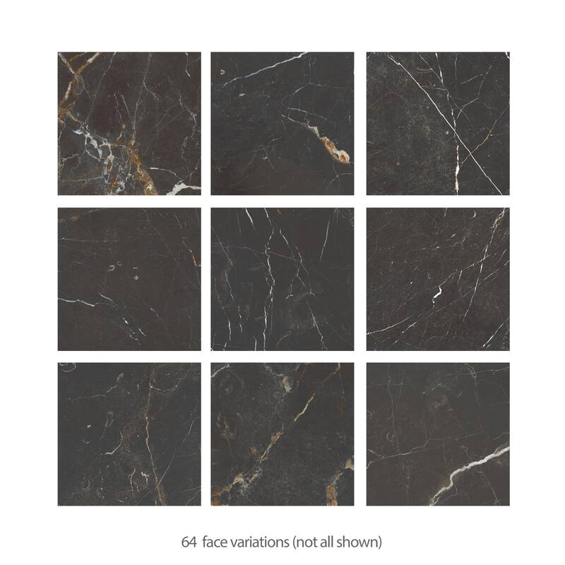 Merola Tile Reve Noir 11-3/4" x 11-3/4" Porcelain Floor and Wall Tile
