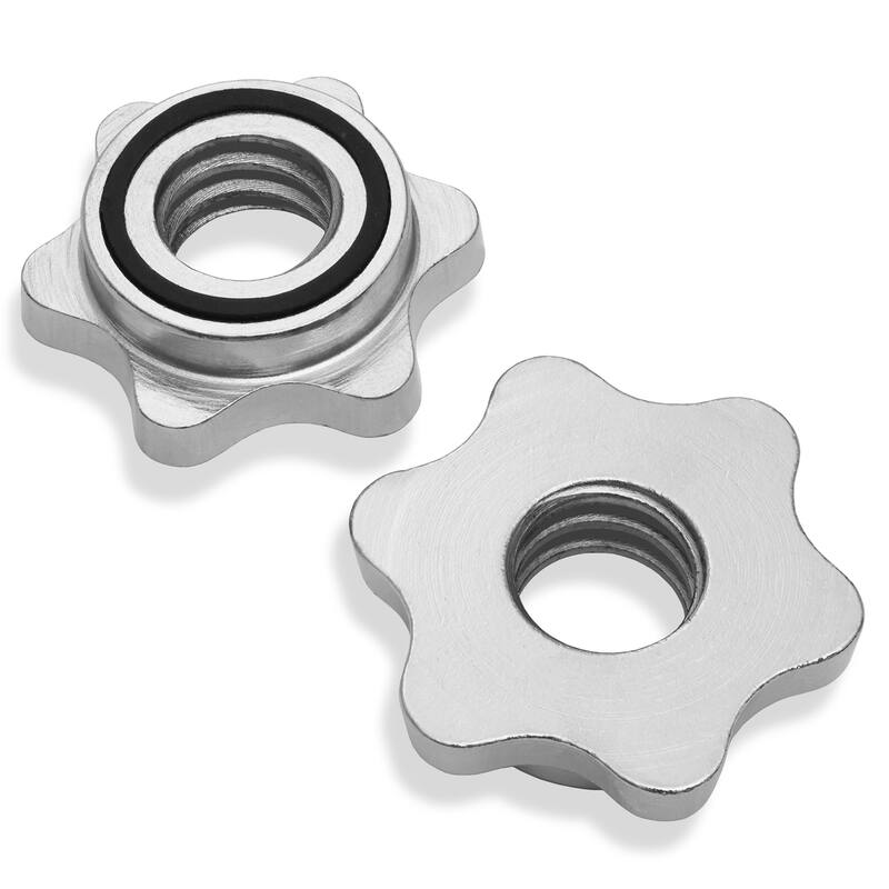 1in Weightlifting Barbell Threaded EZ Curl Bar with Star Collars