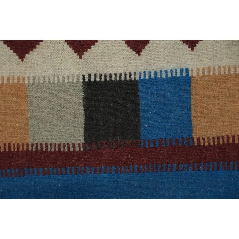 Hand Woven Oriental 100% Wool Carpet Southwestern Tribal Beige & Ivories Kilim Area Rug - 15' 2'' X 7' 11''