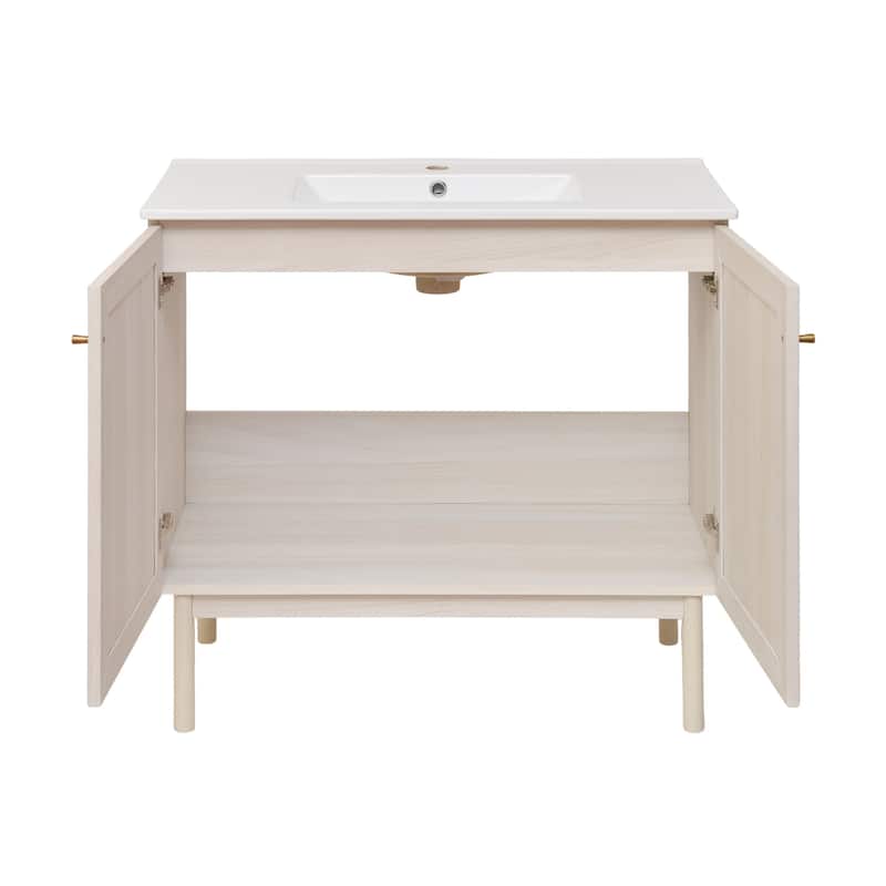 Classe 36" Bathroom Vanity In White Oak