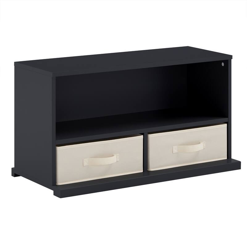 Riley Modular Stacking Storage Bins by iNSPIRE Q Junior - 1 Box with 2 Drawers - Charcoal Black