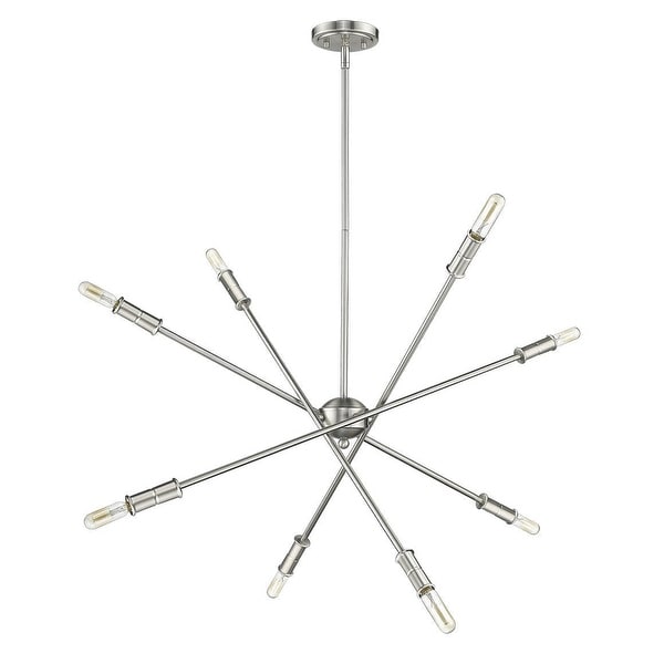 Mid-Century Modern Sputnik Satin Nickel Chandelier. Opens flyout.