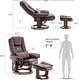 preview thumbnail 25 of 50, MCombo Set of 2 Swivel Recliner with Ottoman, Vibration Massage Lumbar Pillow