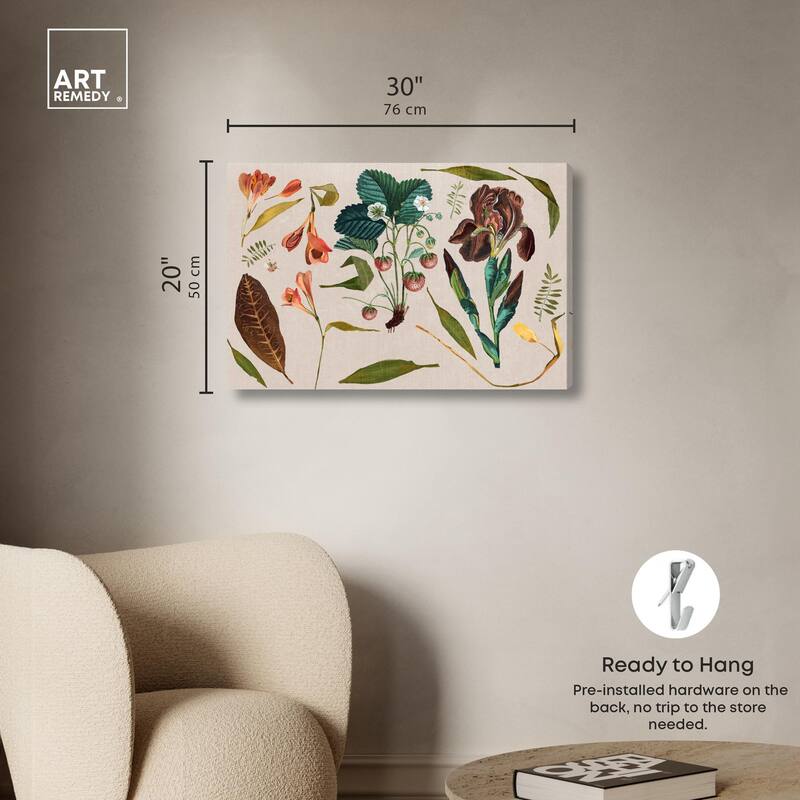Floral Diagram Montage Canvas by Art Remedy, Gallery Wrapped
