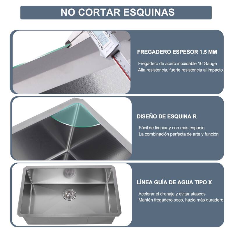 WOWOW Drop-In/Undermount Single Bowl 18-Gauge Kitchen Sink