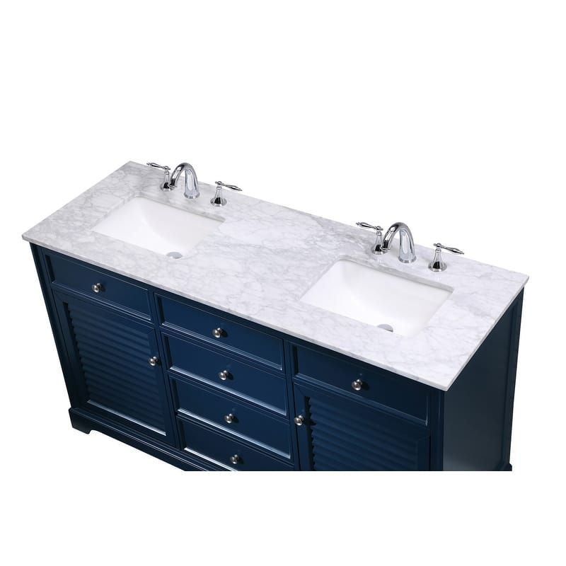 Contemporary 60" Double Bathroom Vanity Set