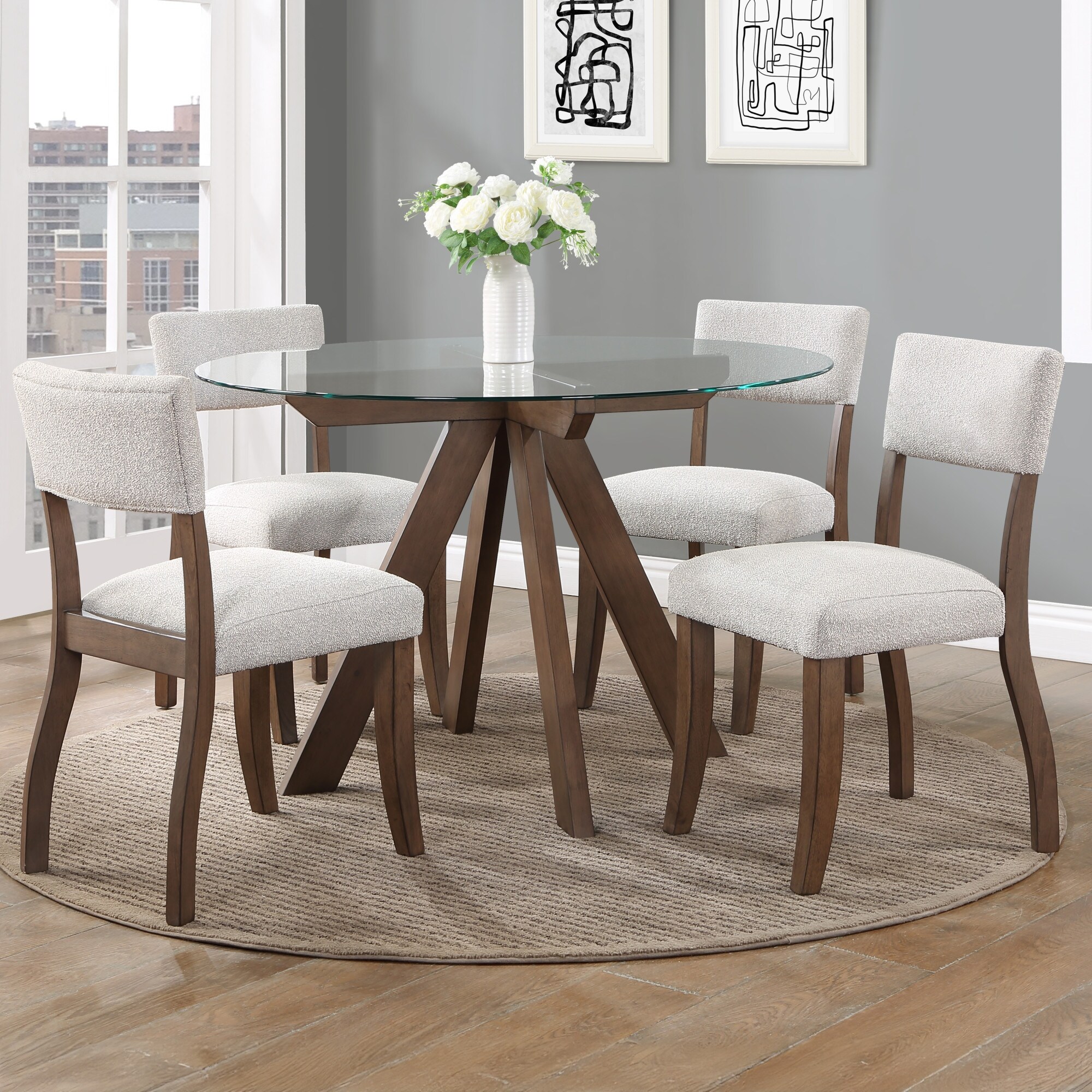 Steve Silver Wade Upholstered Dining Side Chair Set of 2, White