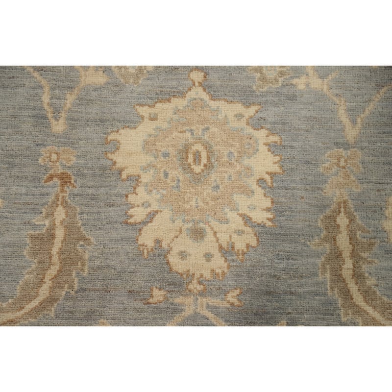 Hand Knotted Oriental 100% Wool Carpet Transitional All-Over Greys & Charcoal Oushak Area Rug - 9' 4'' X 7' 10''
