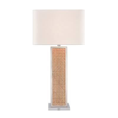 Elk Home Webb Natural With White Linen Shade Table Lamp