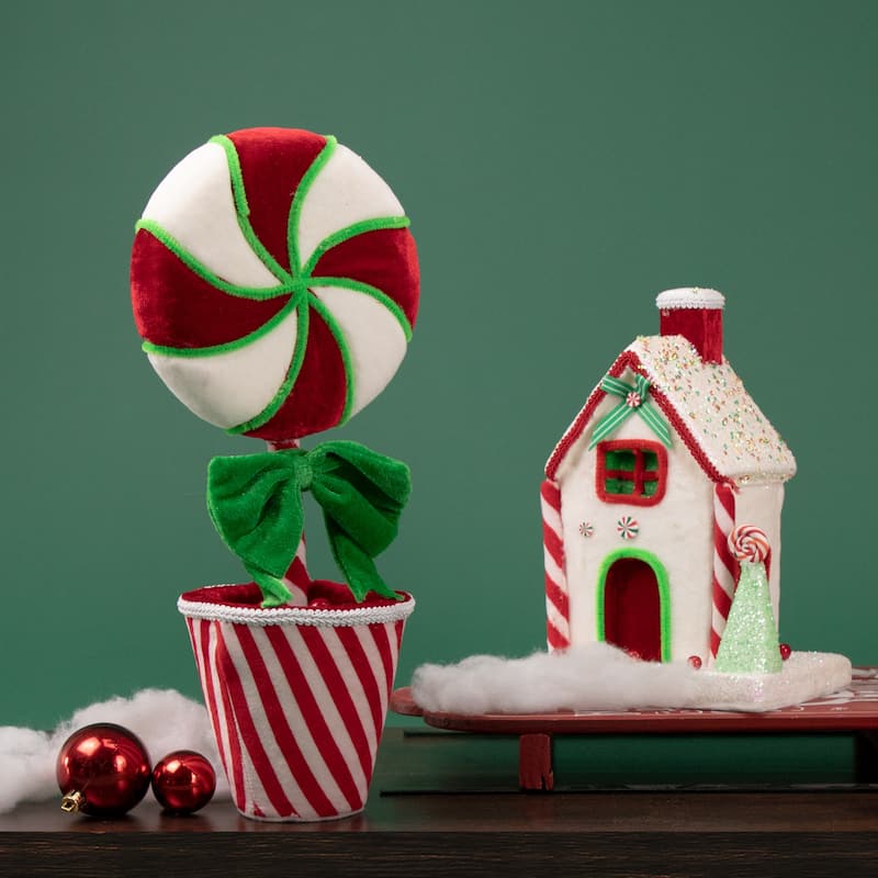 Peppermint Candy House Christmas Decoration - 11"