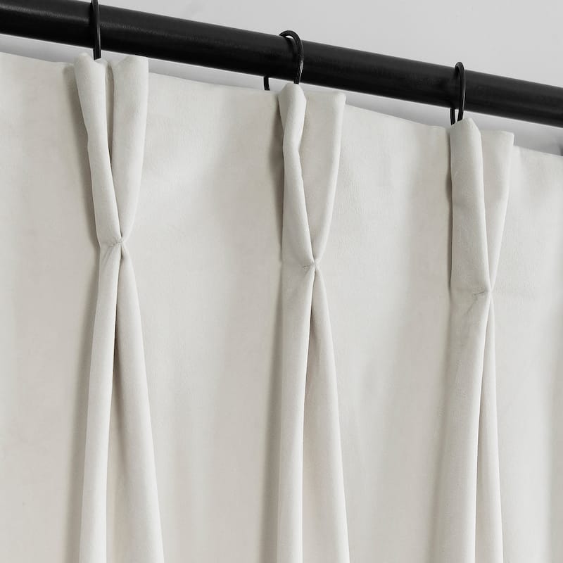 Exclusive Fabrics French Pleat Heritage Plush Velvet Room Darkening Curtains For Bedroom & Living Room Curtains (1 Panel)