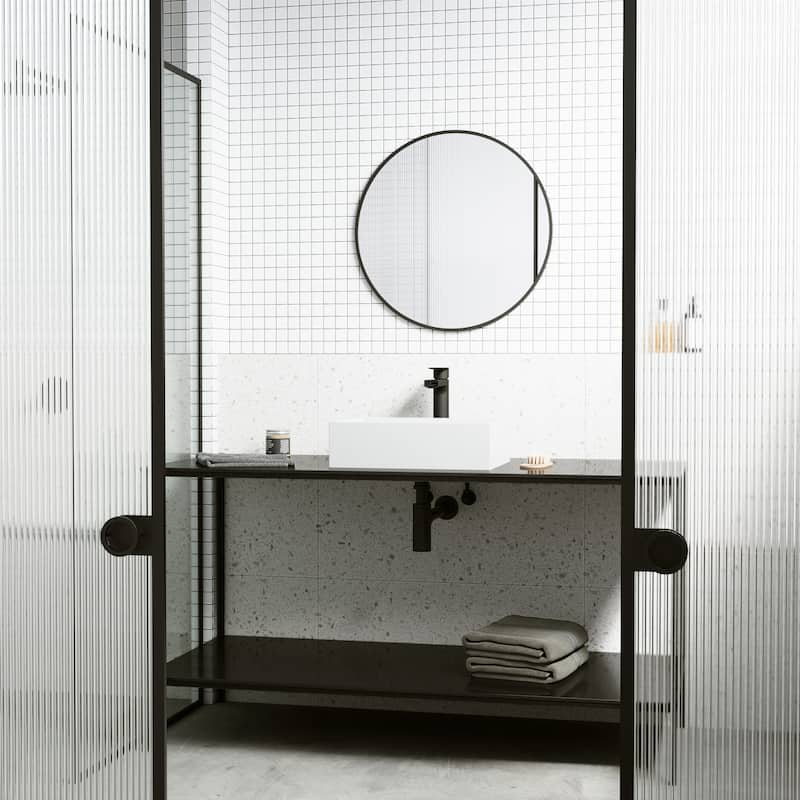 VIGO Montauk 17"L x 13"W MatteStone Vessel Sink and Amada 10"H Faucet Set