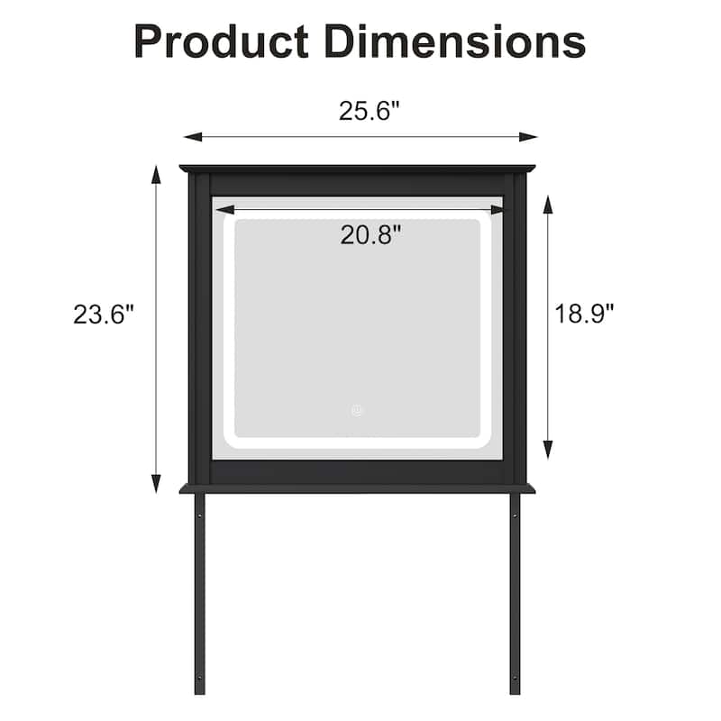 Smart LED Vanity Mirror with 3-Color Light