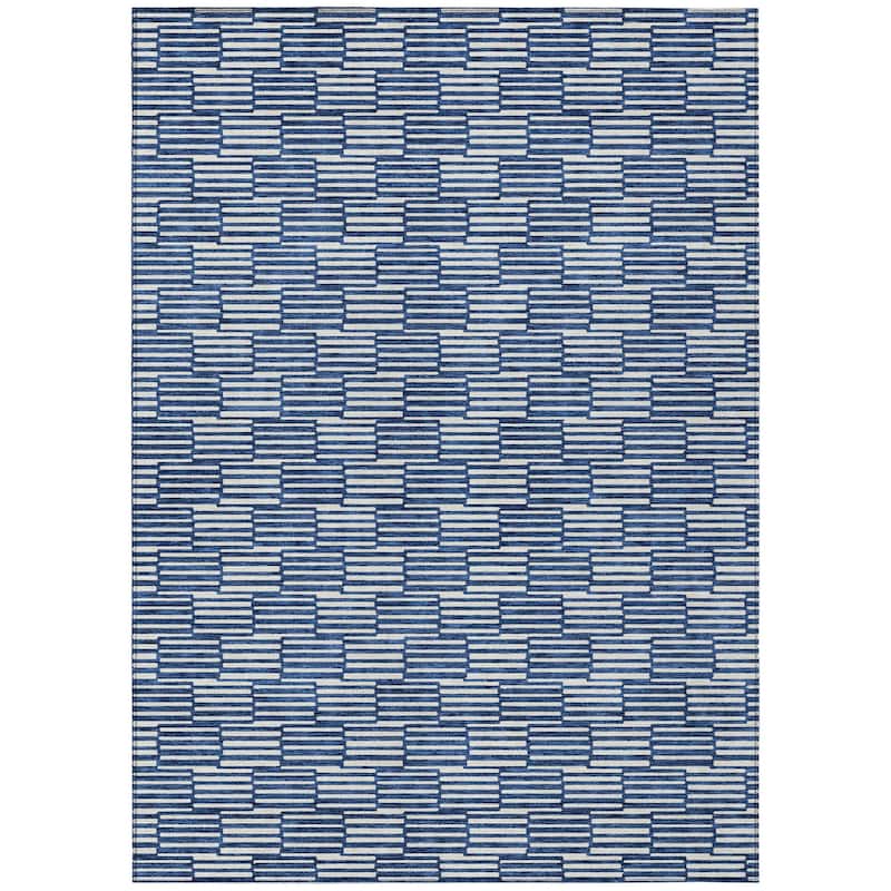HomeRoots Geometric Transitional Rectangle Outdoor Rug