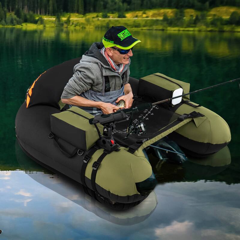 Costway Inflatable Float Tube with Adjustable Fishing Rod Holder Fish - See Details