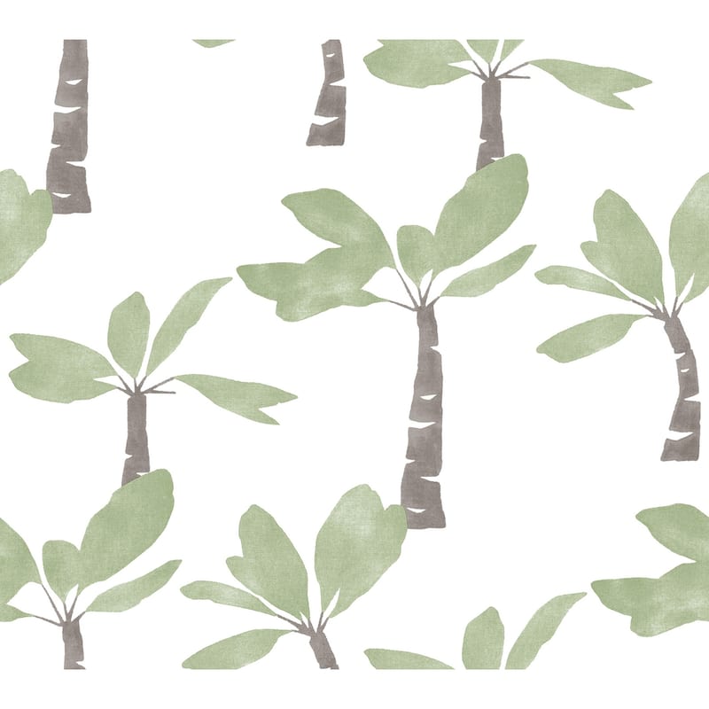 York Wallcoverings Painted Oasis Leaf Green Wallpaper