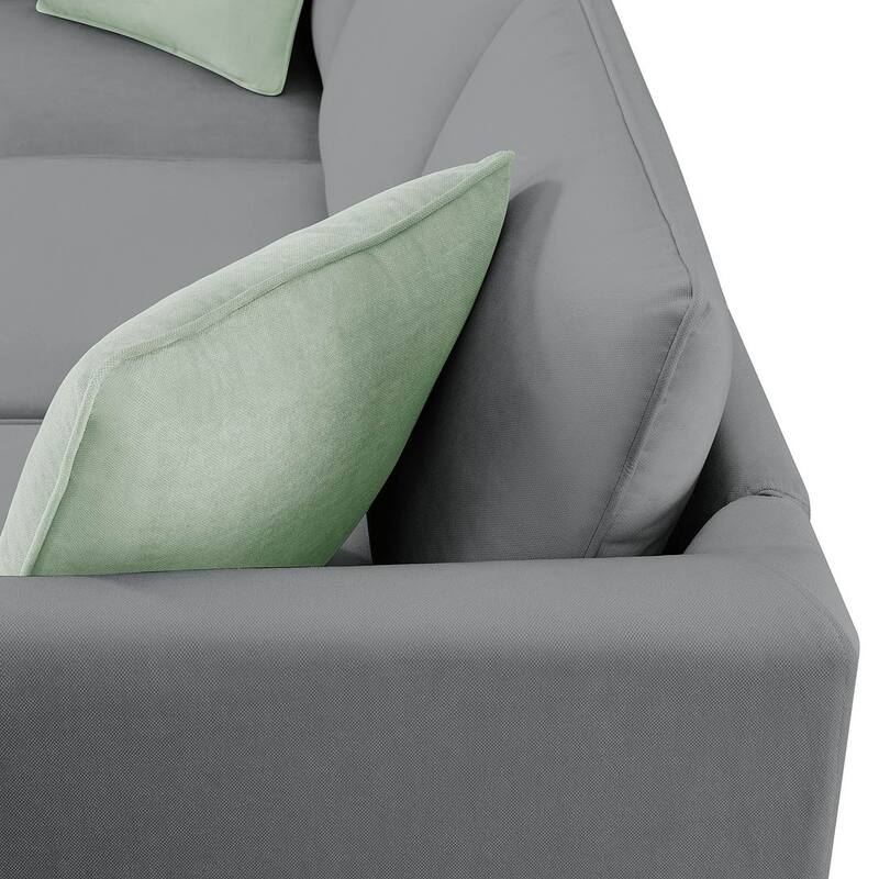 Flexible Combination Module Reversible Sectional Sofa with Ottoman