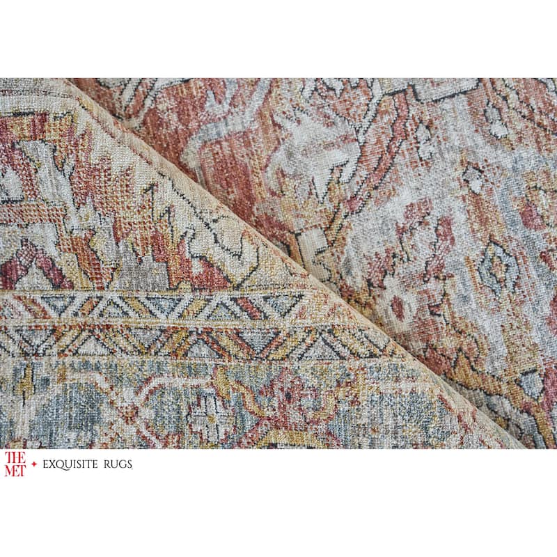 The Met X Exquisite Rugs Antique Loom Rust/Black Area Rug.