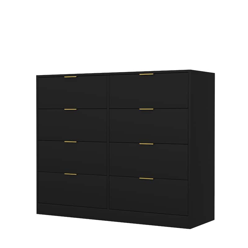 Double Dresser Dressing Table for Bedroom, 8 Drawers Cabinet Tall Chest of Drawer Closet Storage Organizer