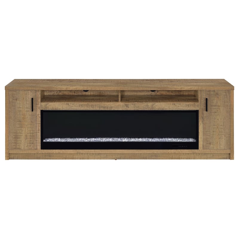 Eddy 79-Inch 2-Door TV Stand Fireplace Media Console Mango