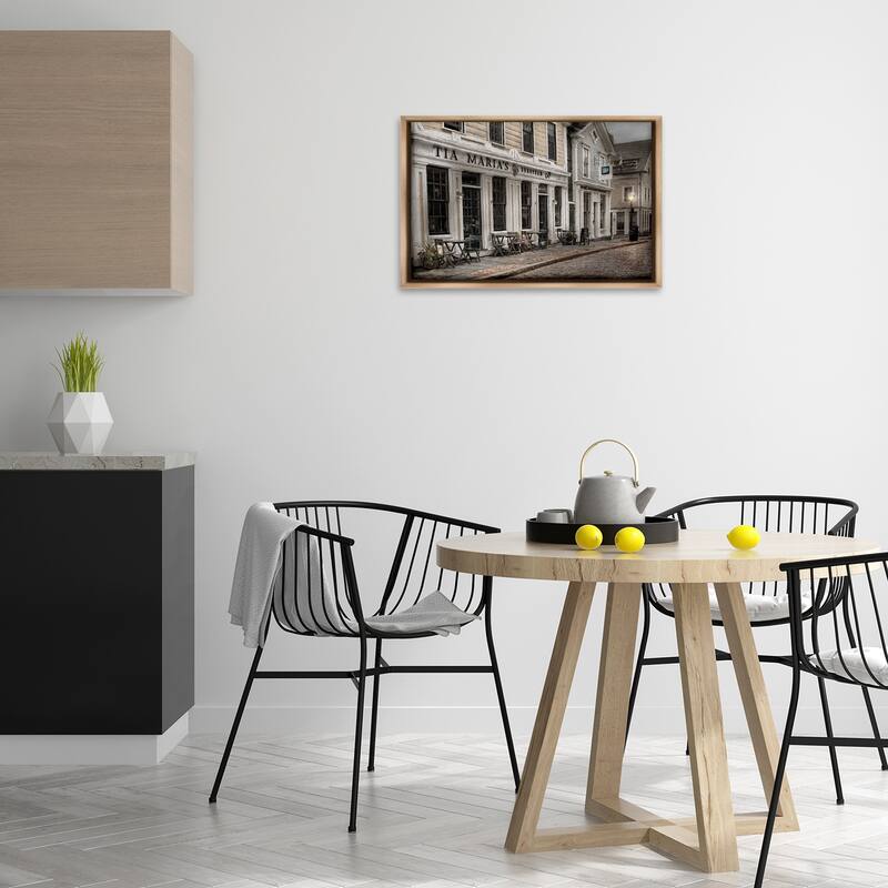 Stupell European Cafe Architecture Framed Floater Canvas Wall Art Design By Robin-Lee Viera