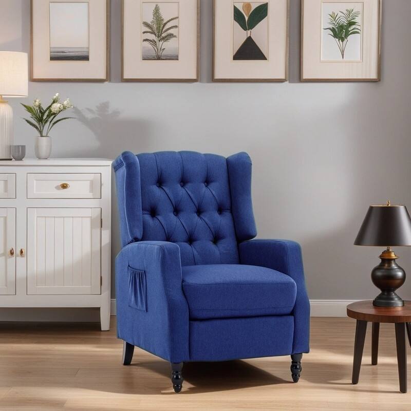Classic Comfortable Upholstered Accent Chair, Navy Bed Bath & Beyond