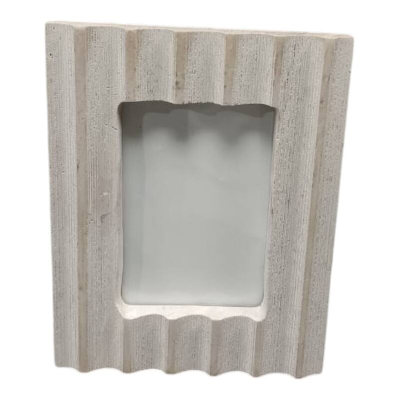 Marble Wood Picture Frame Wavy Texture Valencia Style - 1" Ivory