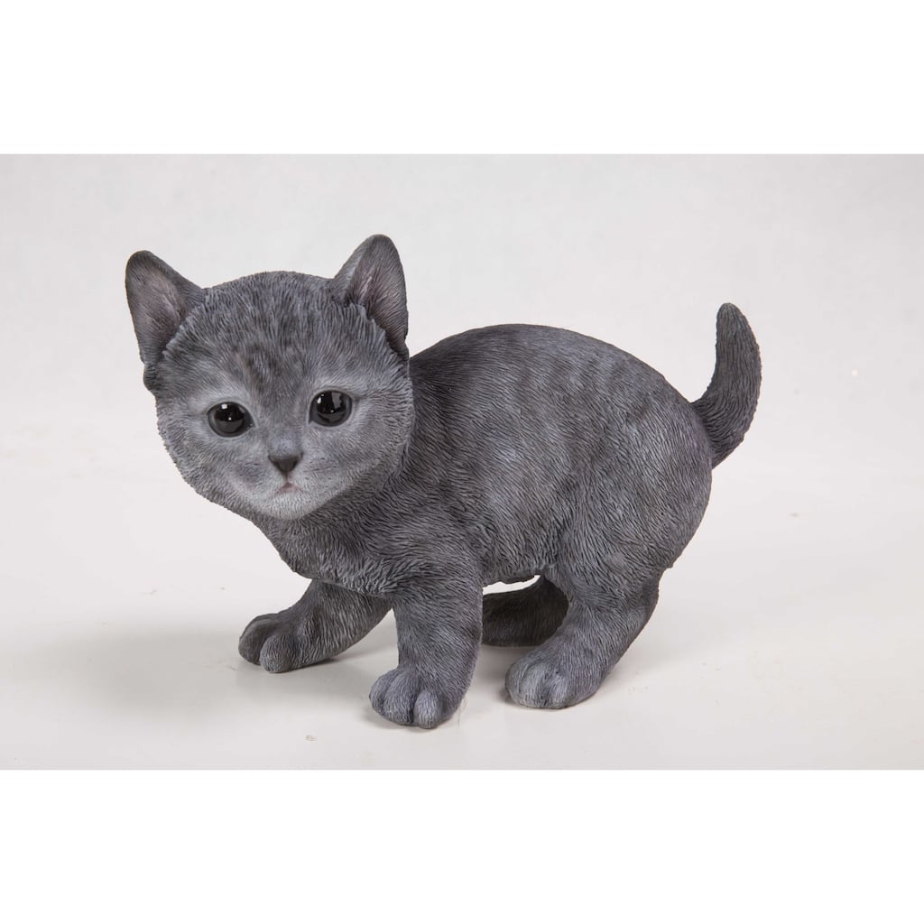 8.5" Russian Blue Kitten Outdoor Garden Statue