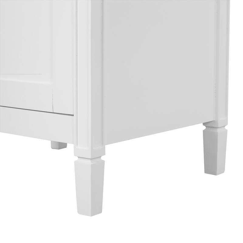 20"Bathroom Vanity with Ceramic Sink,Soft Close Door,Adjustable U-Shaped Shelf,Door Storage Rack,Modern Freestanding Cabinet