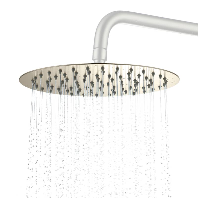 1-Spray Pattern with 2.5 GPM Round Ceiling Mount Rain Fixed Shower Head - 10" x 10" - Brushed Nickel