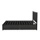 preview thumbnail 9 of 7, Queen Size Storage Platform Kids Bed Frame with Twin Trundle, 2-Drawers & Sturdy Headboard for Bedroom, Easy to Install, Black