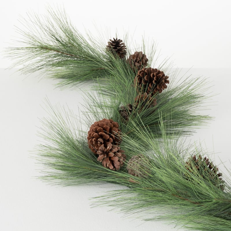 6'L Sullivans Long Pine & Pinecone Garland, Green Christmas Garland - 6 ...