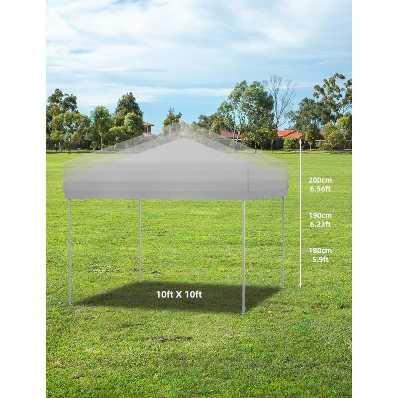10x10 Ft Pop Up Canopy Tent Easy One Person Set-up, Instant Portable Shelter