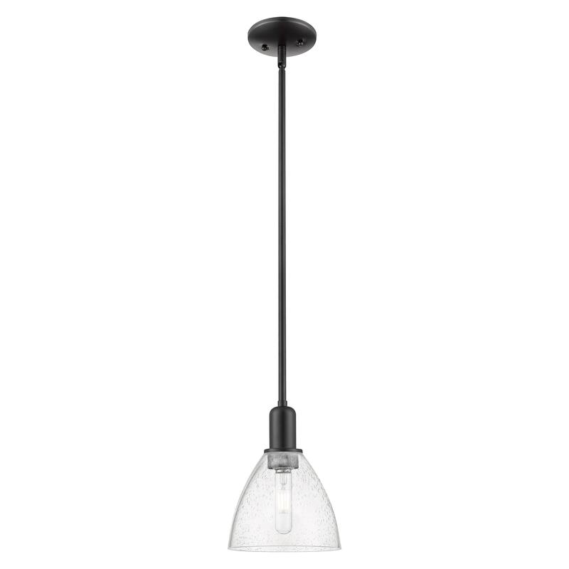 Innovations Lighting Endless Possibilities Arcadia - Bristol - 1 Light 8" Stem Hung Mini Pendant - Seedy/Matte Black