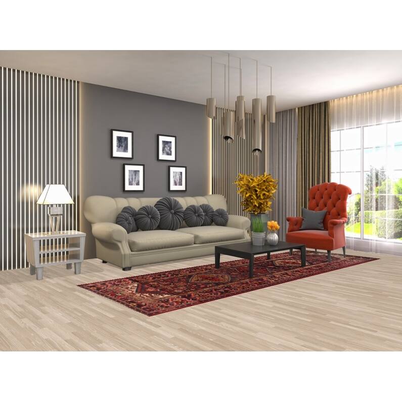 Hand Knotted Oriental 100% Wool Carpet Traditional Tribal Navy Blue & Blues Hamedan Runner Rug - 10' 9'' X 3' 6''