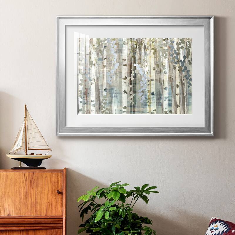 Birch Wood Meadow Premium Framed Print - Ready to Hang
