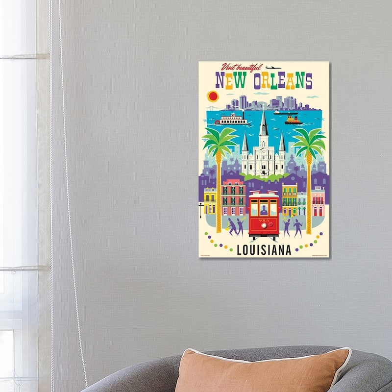 iCanvas "New Orleans Travel Poster" by Jim Zahniser Canvas Print - 26x18x1.5