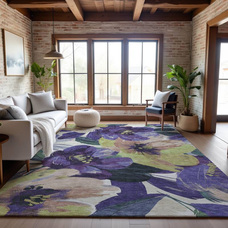 Premium Washable Super Soft Modern Floral Mayfield Rug