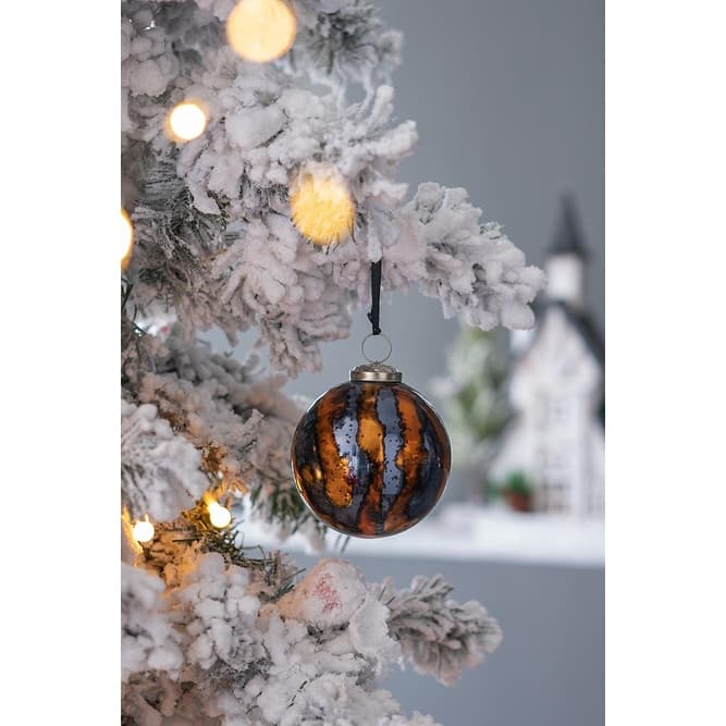 D3.9" Christmas Ball Ornaments, Glass Decorative Hanging Ball Christmas Tree Ornaments for Holiday Decorations, Set of 6